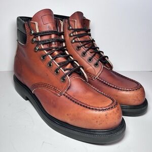 Red Wing 204 Mens Style Work Boots Red Leather Size 9.5D Made in the USA